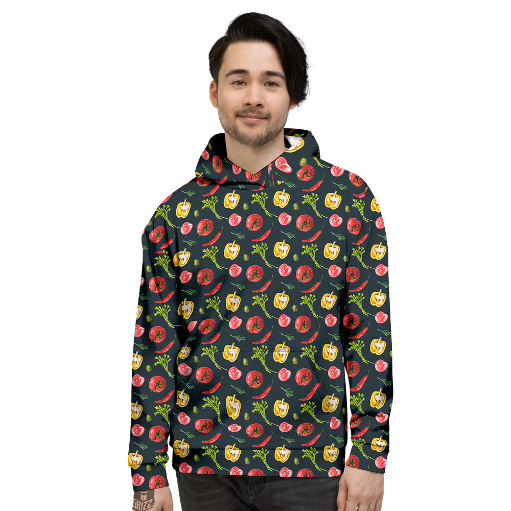 Vegetable Print Pattern Men's Hoodie-grizzshop