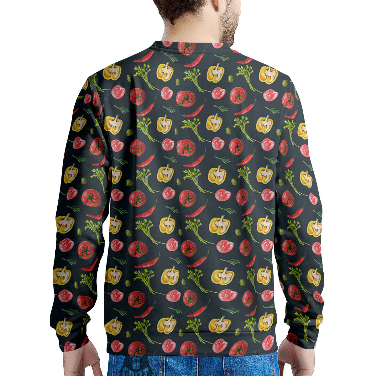 Vegetable Print Pattern Men's Sweatshirt-grizzshop
