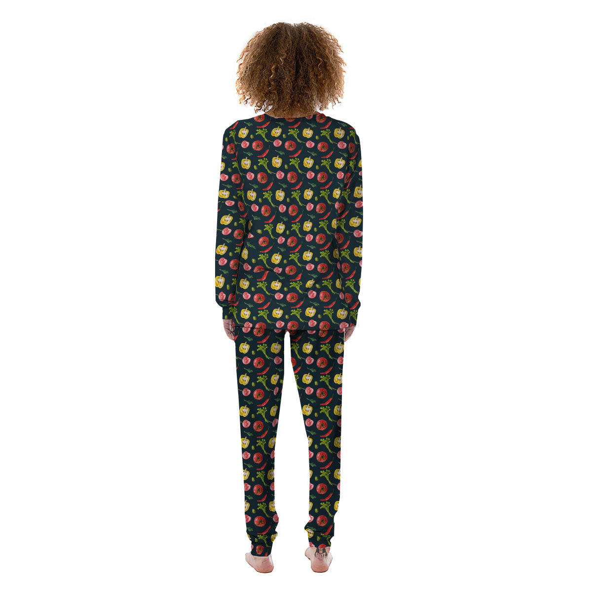 Vegetable Print Pattern Women's Pajamas-grizzshop