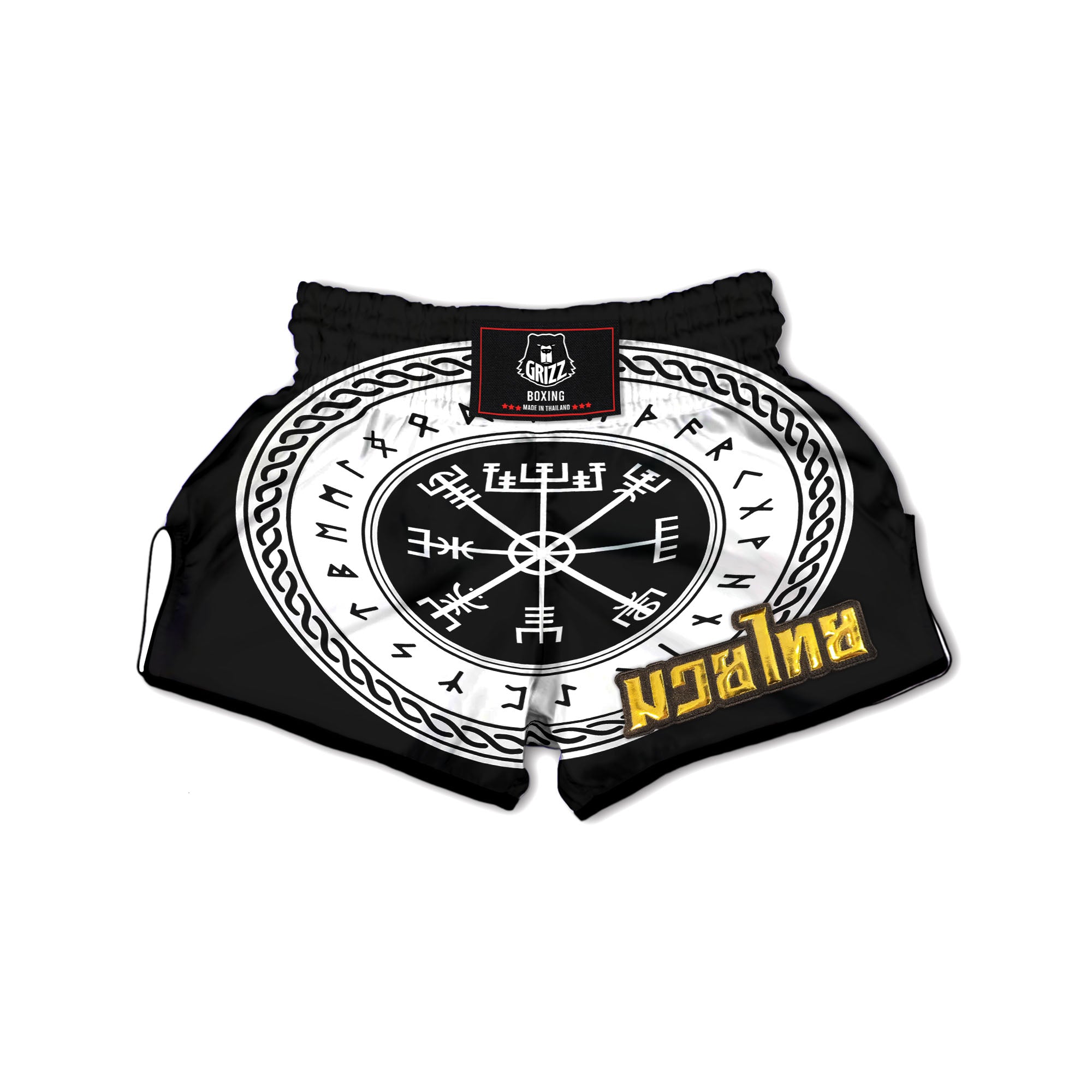 Vegvisir Viking Print Muay Thai Boxing Shorts-grizzshop