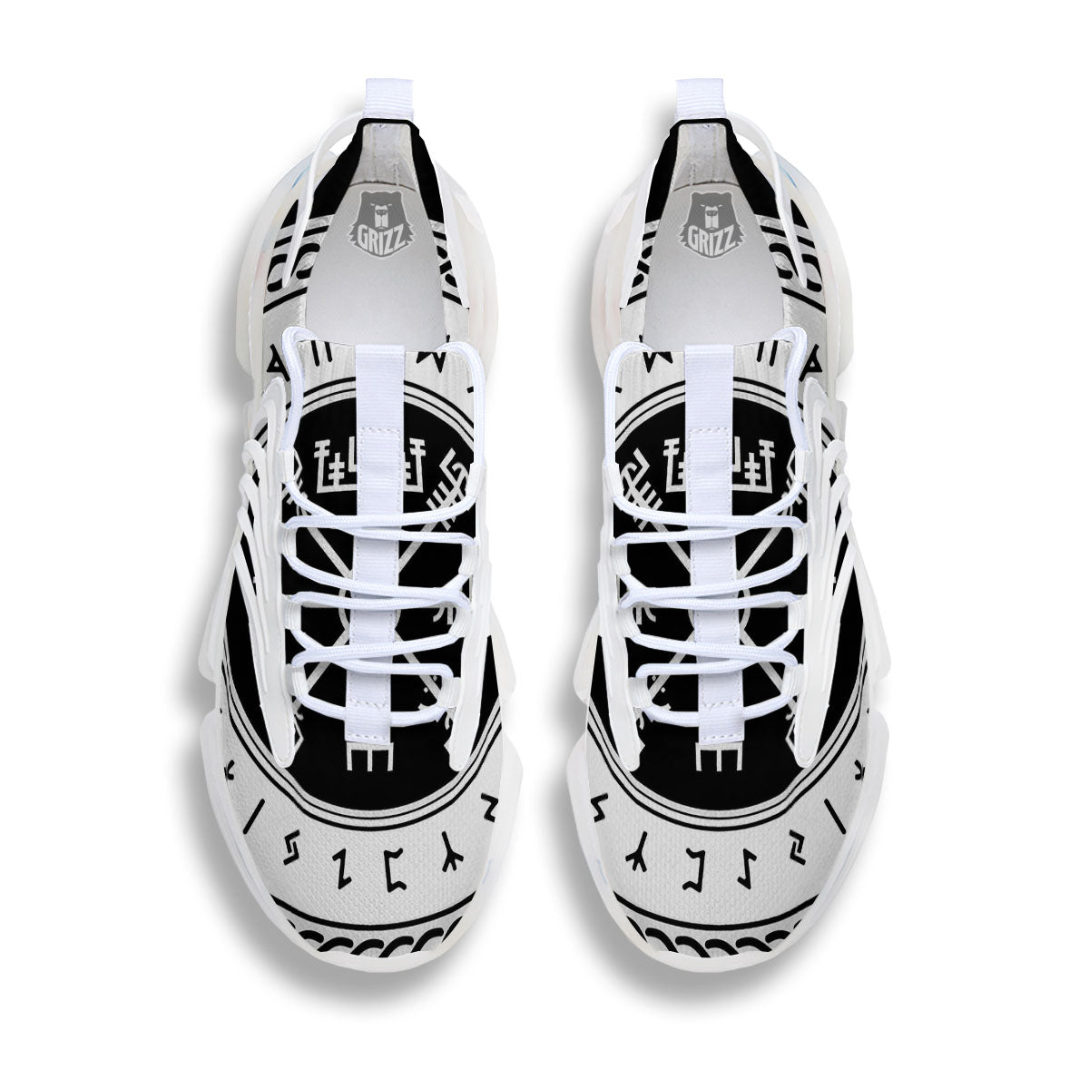 Vegvisir Viking Print White Gym Shoes-grizzshop