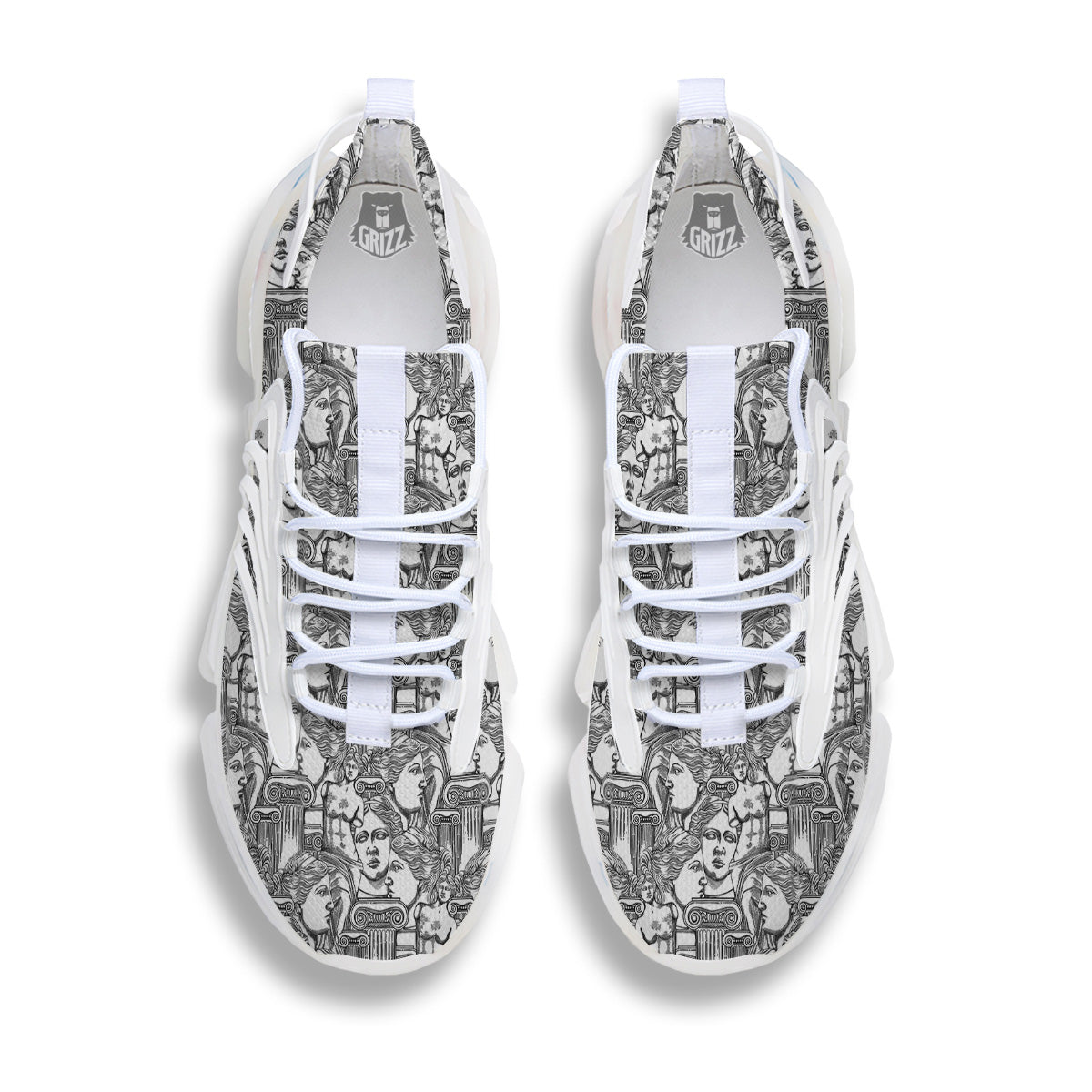 Venus Milos Print Pattern White Gym Shoes-grizzshop