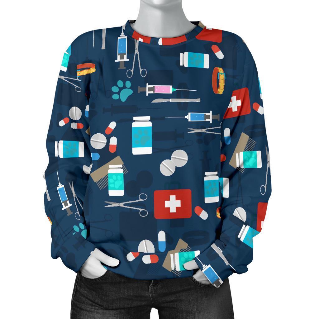 Veterianary Pattern Print Women's Sweatshirt-grizzshop