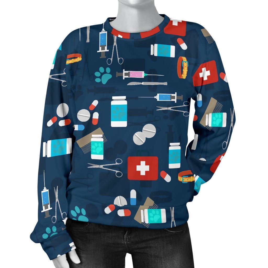 Veterianary Pattern Print Women's Sweatshirt-grizzshop
