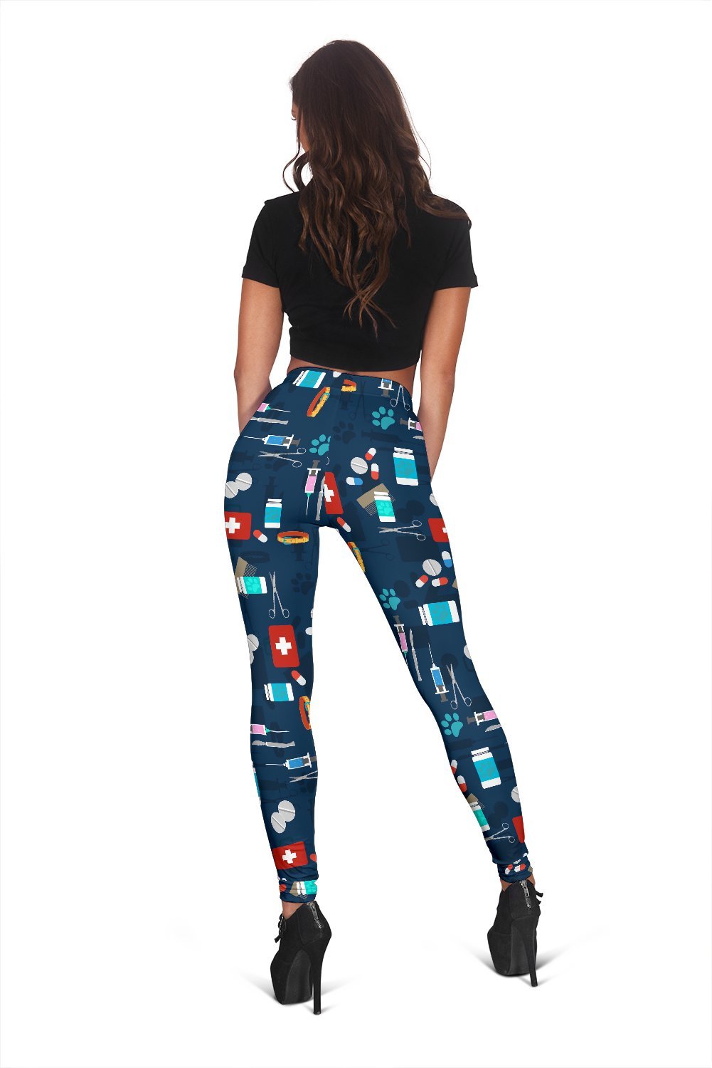 Veterianary Pattern Print Women Leggings-grizzshop