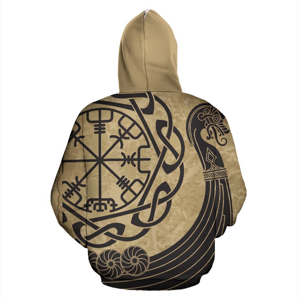 Viking Boat Drakkar Vegvisir Print Women Men Pullover Hoodie-grizzshop