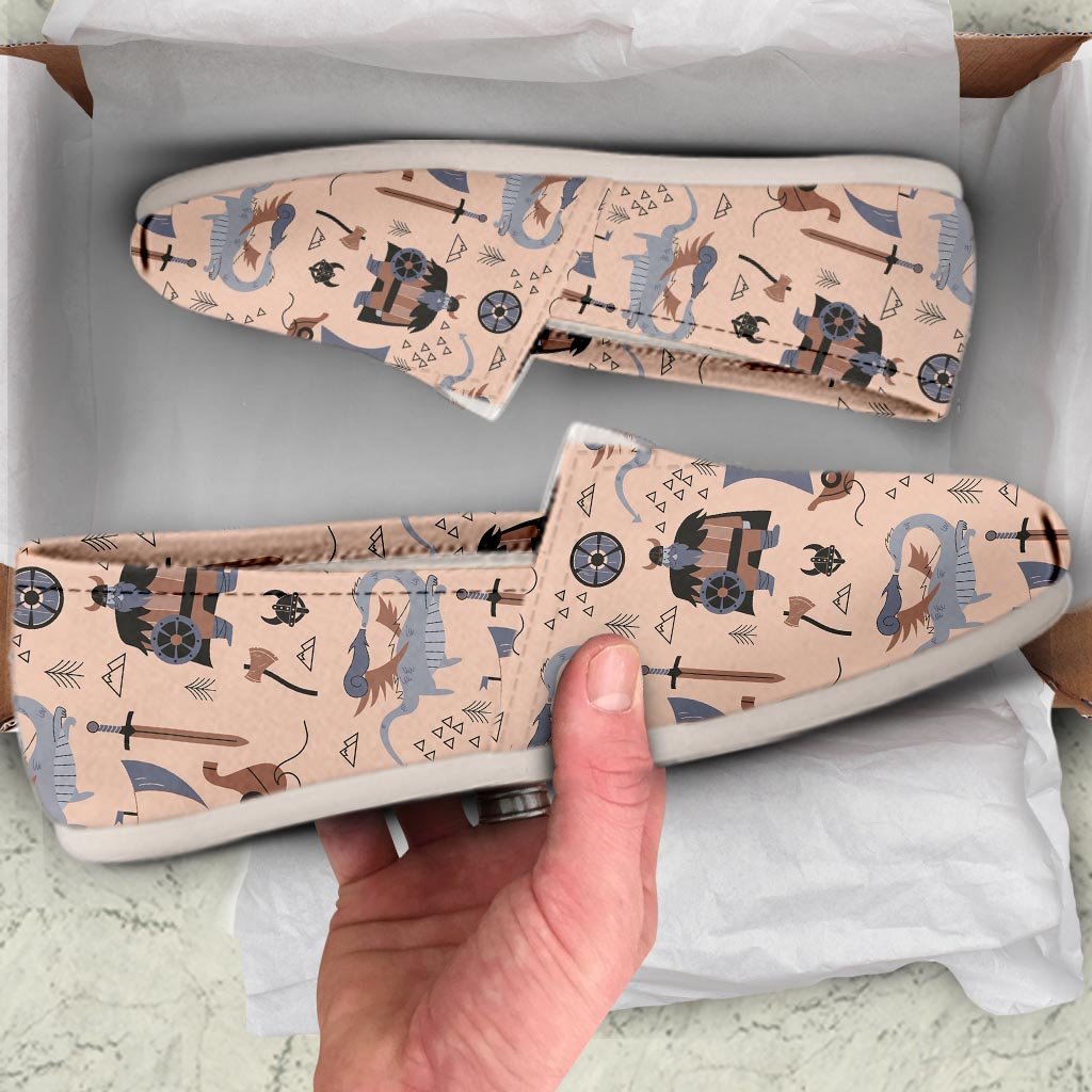 Viking Cartoon Norse Canvas Shoes-grizzshop