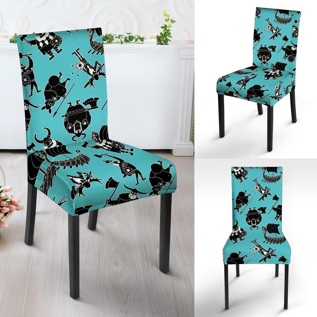 Viking Cartoon Silhouette Chair Cover-grizzshop