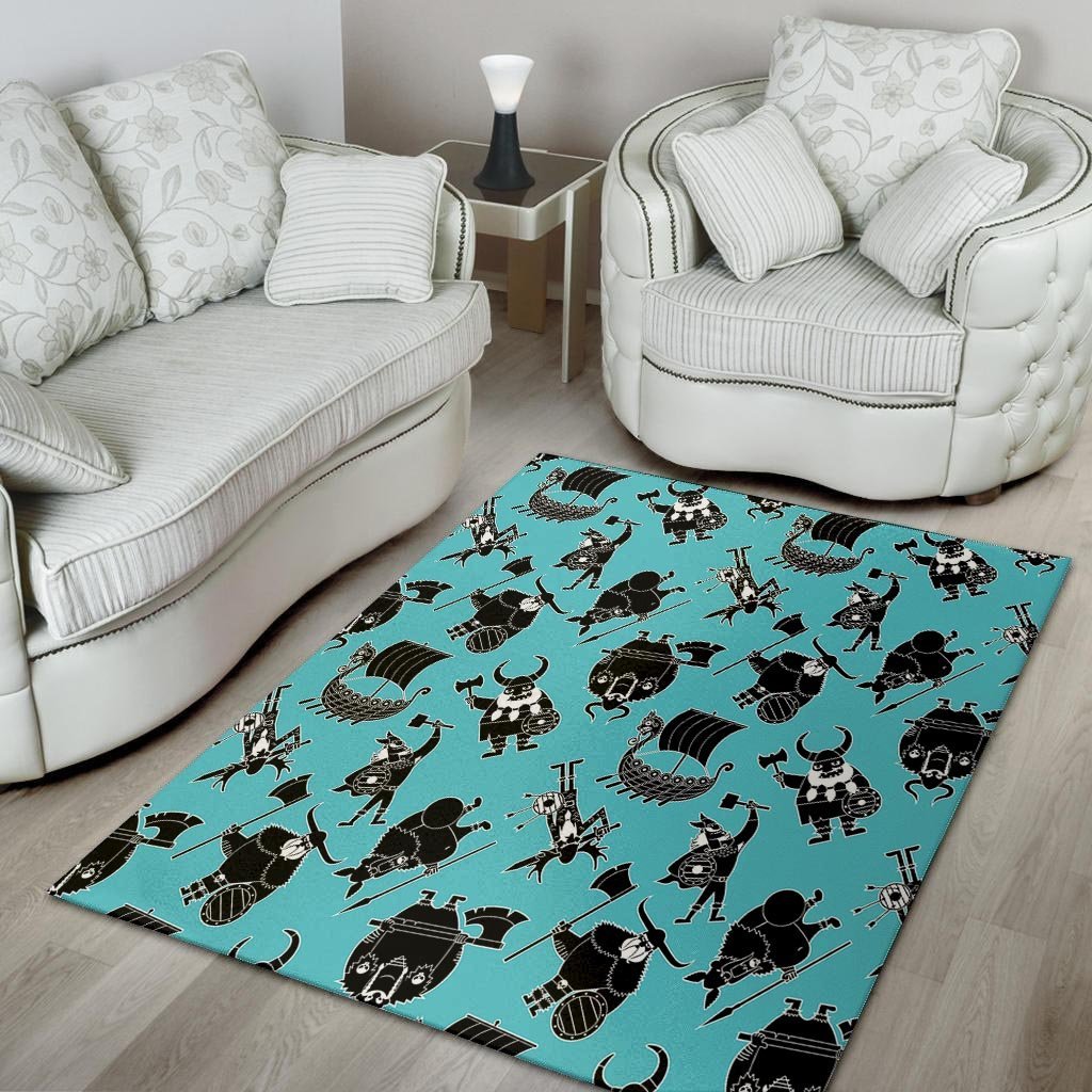 Viking Cartoon Silhouette Floor Mat-grizzshop