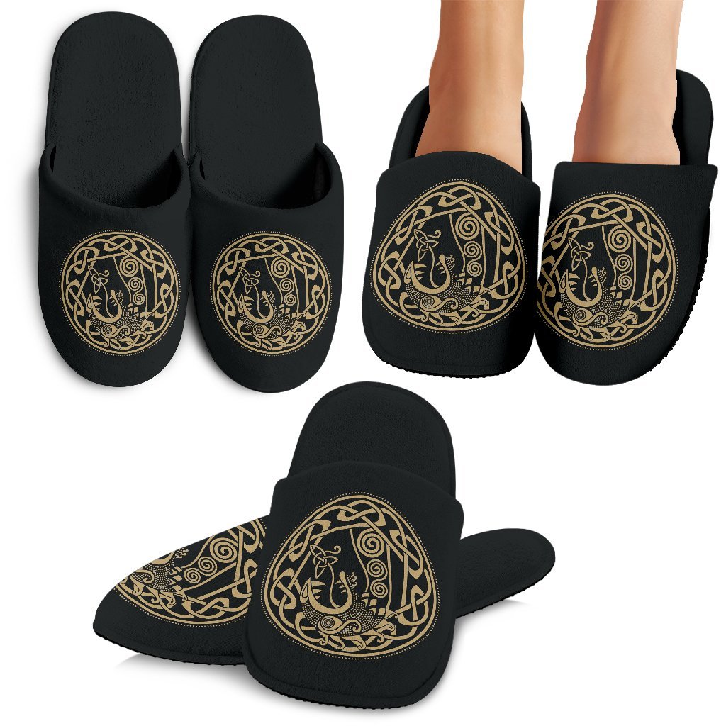Viking Drakkar Print Premium Home Slippers-grizzshop