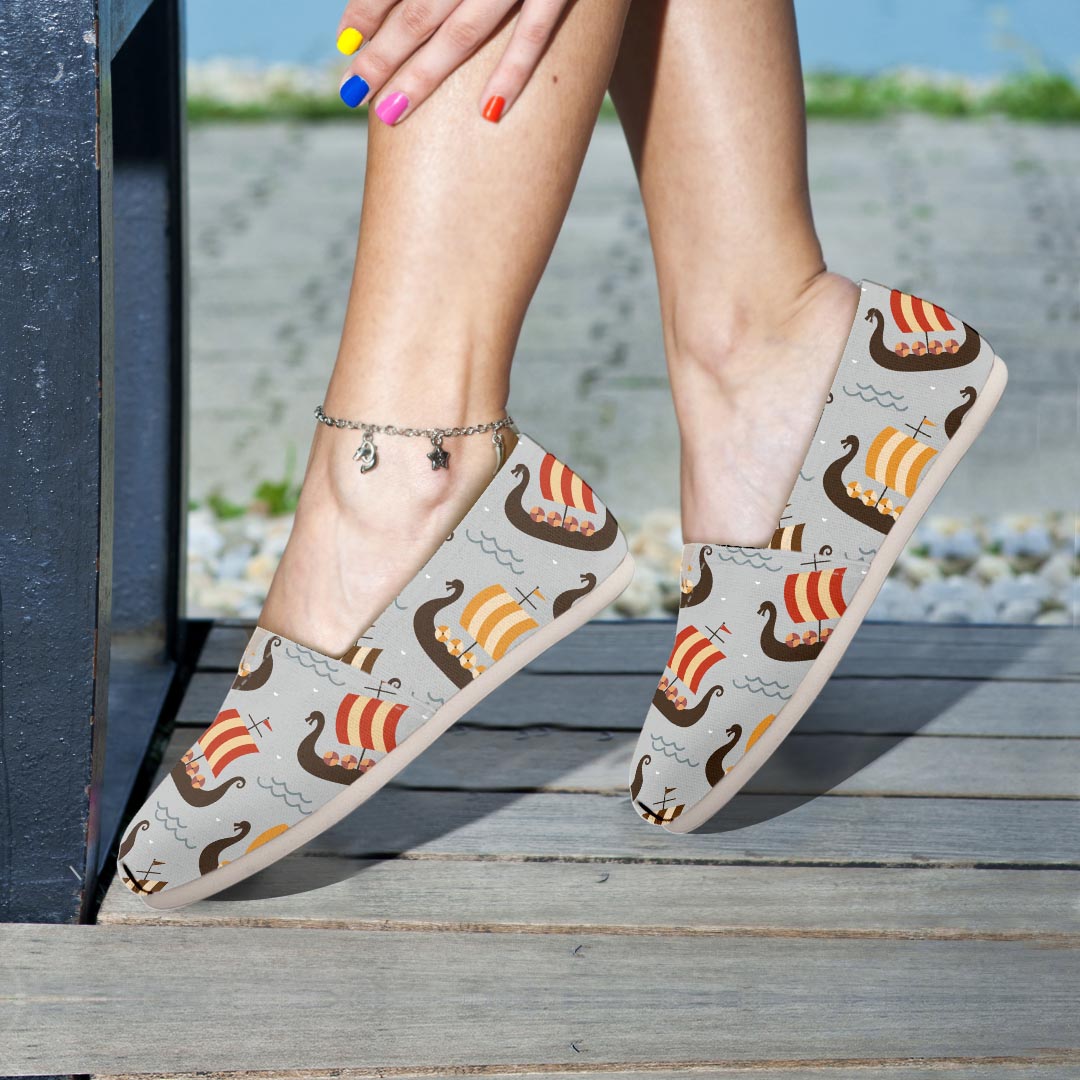 Viking Drakkar Ship Canvas Shoes-grizzshop