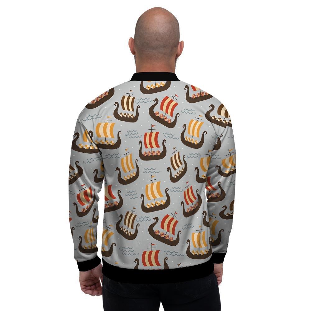 Viking Drakkar Ship Men's Bomber Jacket-grizzshop