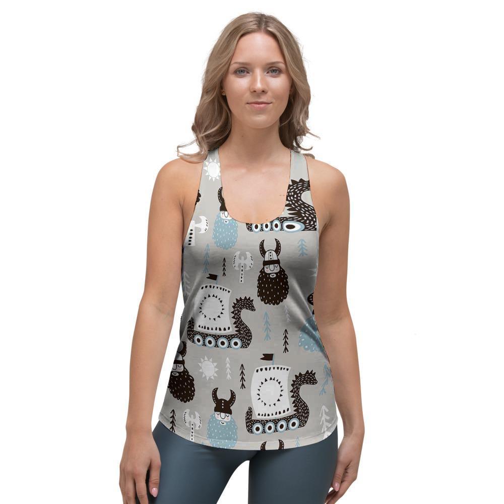 Viking Drakkar Valhalla Women's Racerback Tank Top-grizzshop