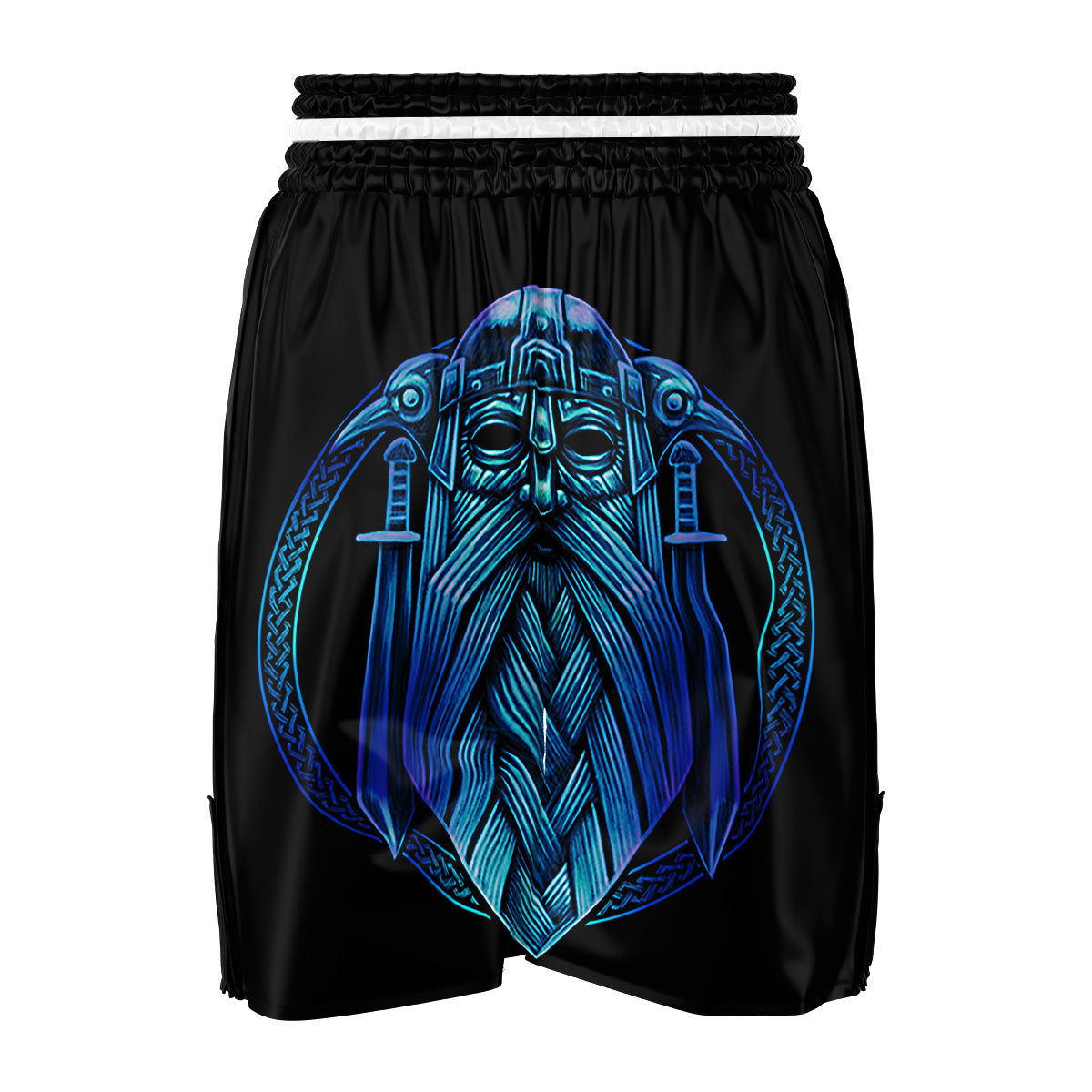 Viking Norse God Odin Blue Print Boxing Shorts-grizzshop