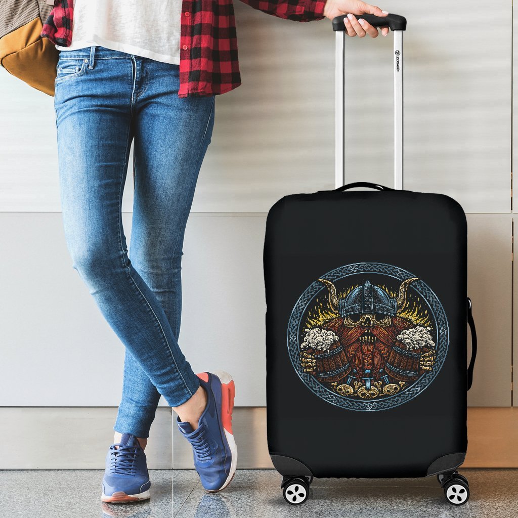 Viking Odin Beer Print Luggage Cover Protector-grizzshop