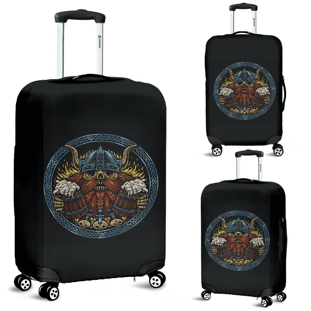 Viking Odin Beer Print Luggage Cover Protector-grizzshop