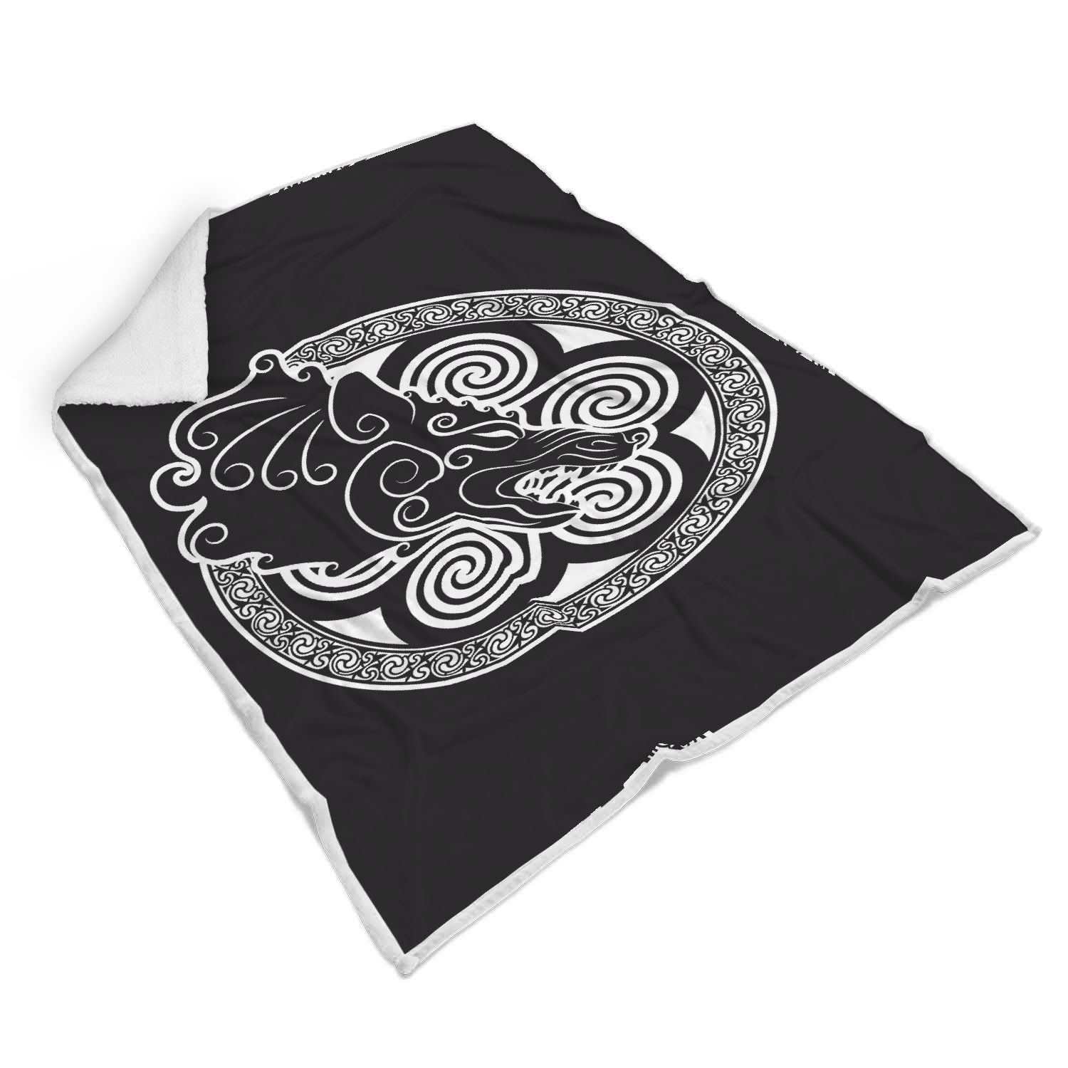 Viking Odin Fenrir Wolf Print Throw Blanket-grizzshop