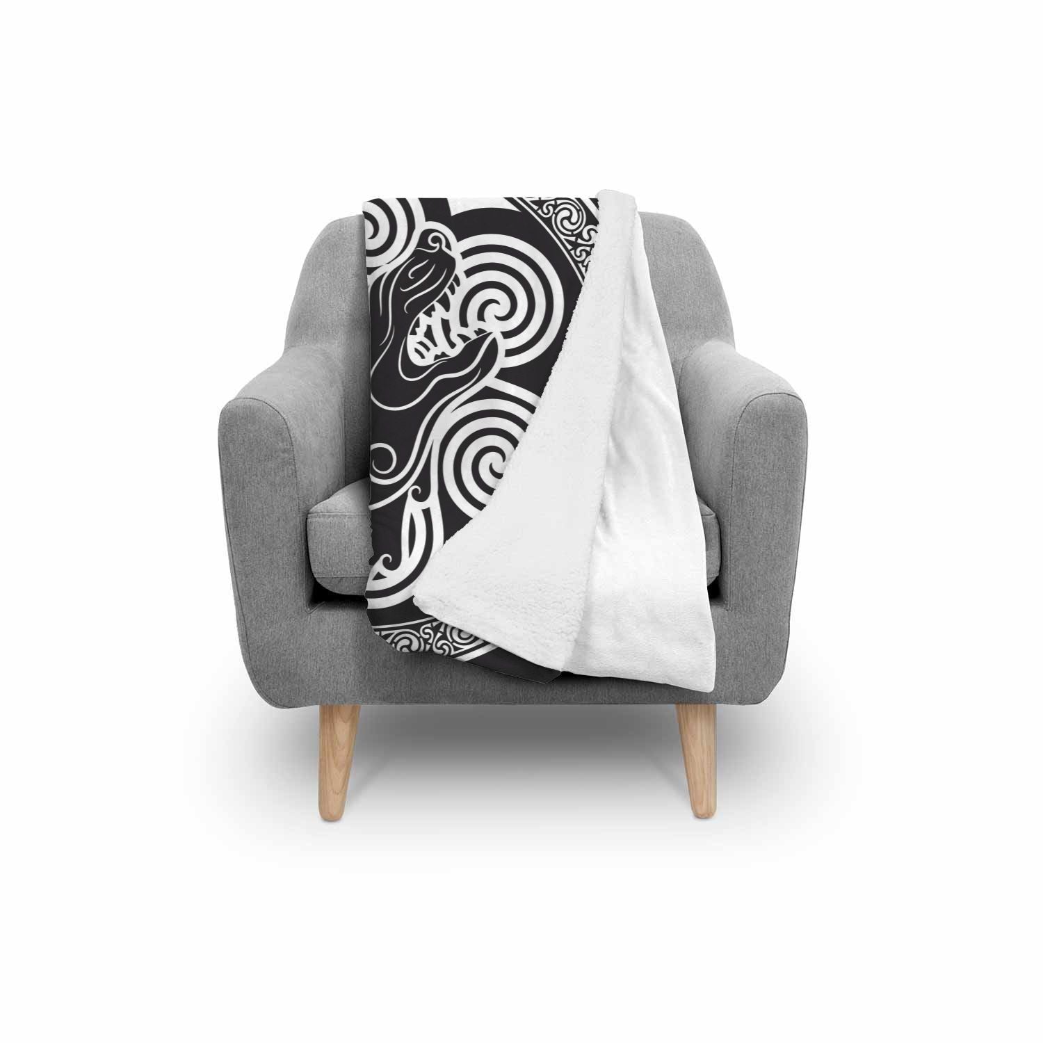 Viking Odin Fenrir Wolf Print Throw Blanket-grizzshop