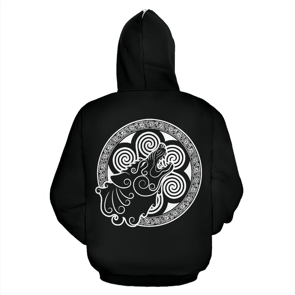 Viking Odin Fenrir Wolf Print Women Men Pullover Hoodie-grizzshop