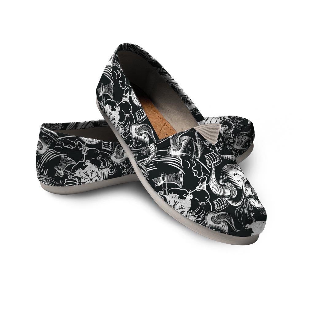 Viking Skull Canvas Shoes-grizzshop