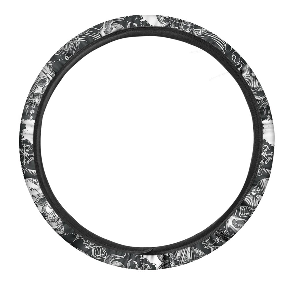 Viking Skull Steering Wheel Cover-grizzshop
