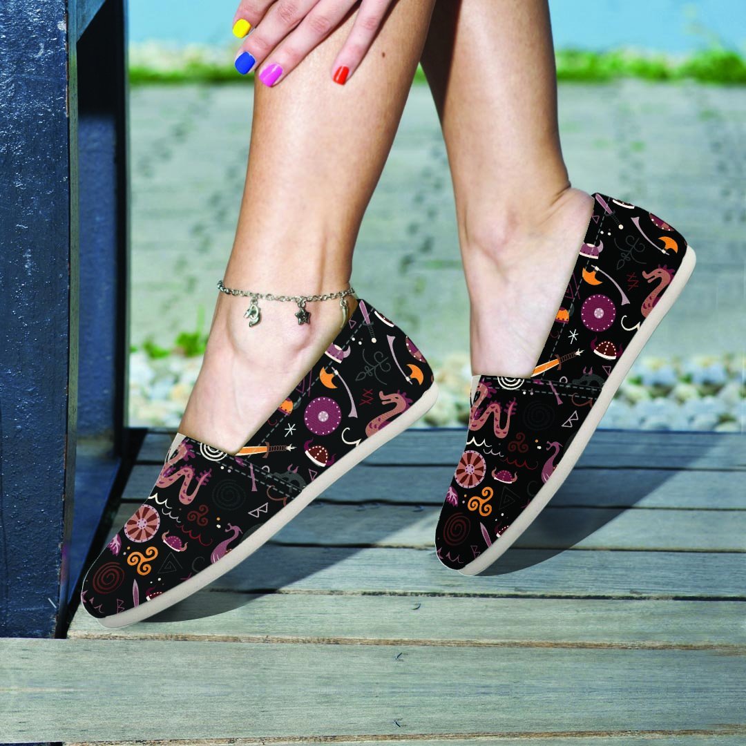 Viking Valhalla Cartoon Canvas Shoes-grizzshop
