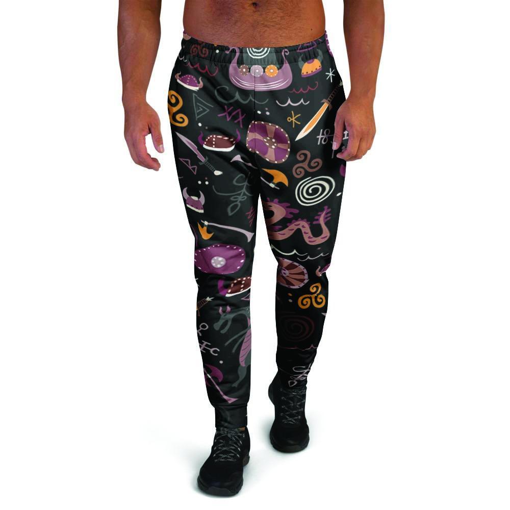 Viking Valhalla Cartoon Men's Joggers-grizzshop