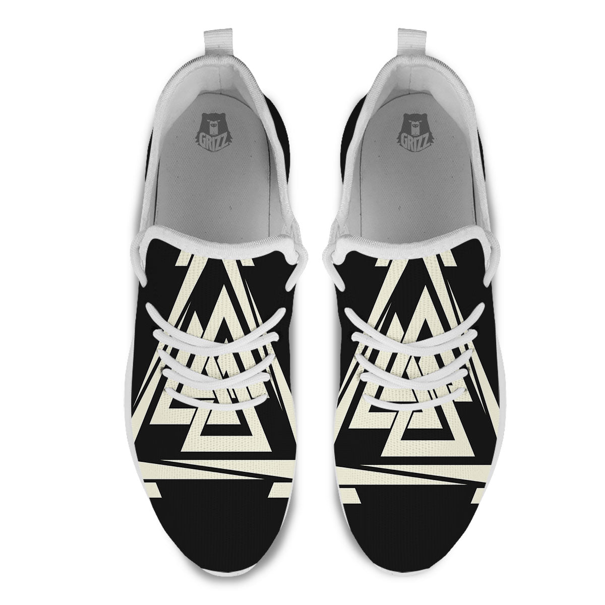 Viking Valknut Scandinavian Symbol Print White Athletic Shoes-grizzshop