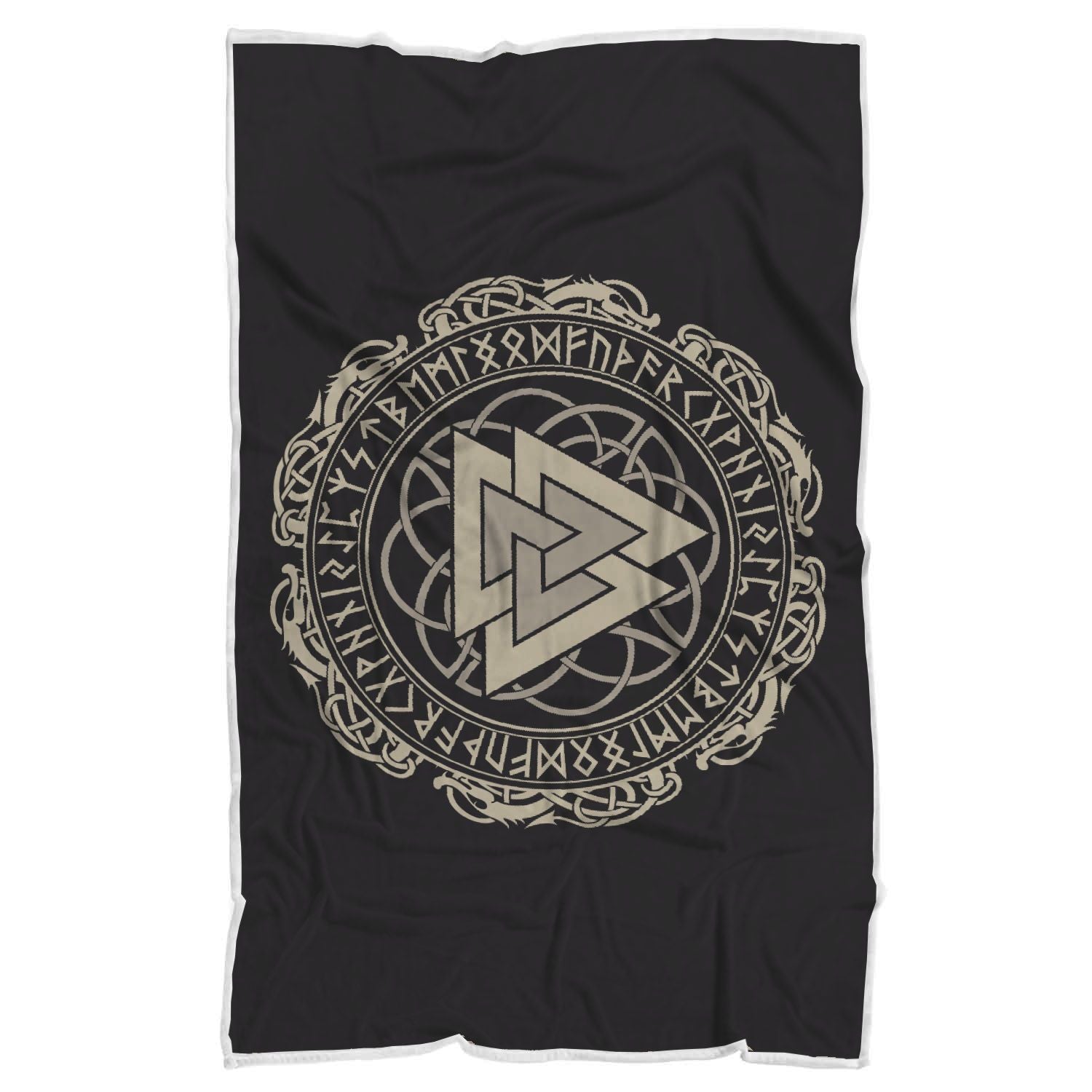 Viking Walknut Symbol Print Throw Blanket-grizzshop
