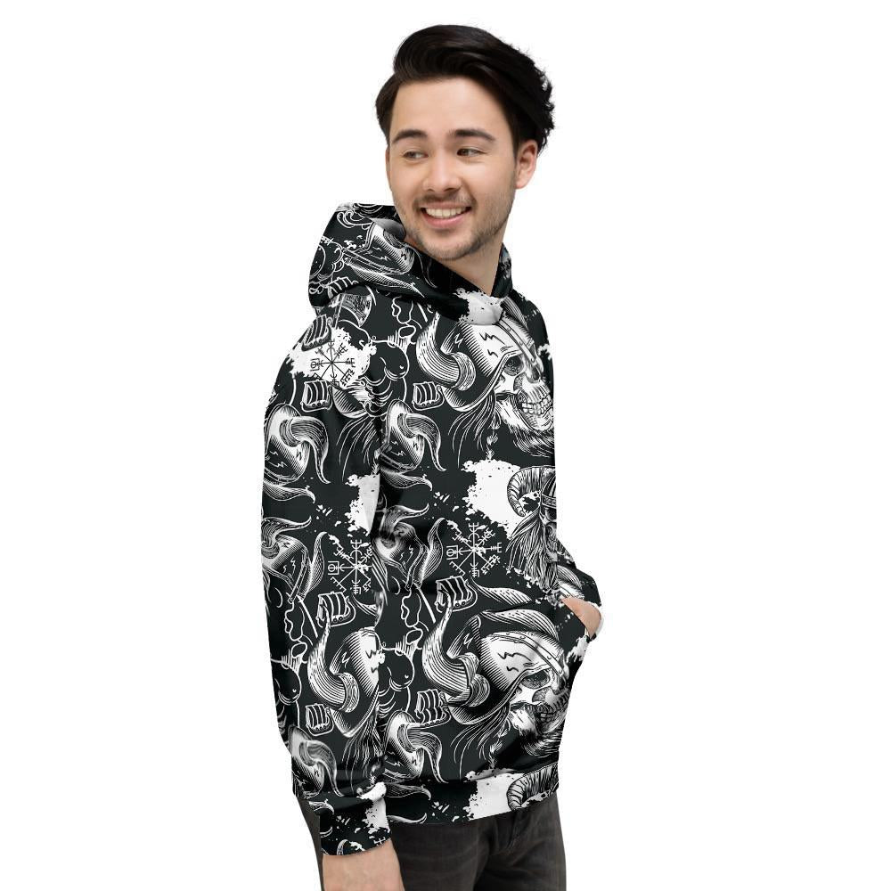 Viking Skull Men's Hoodie-grizzshop