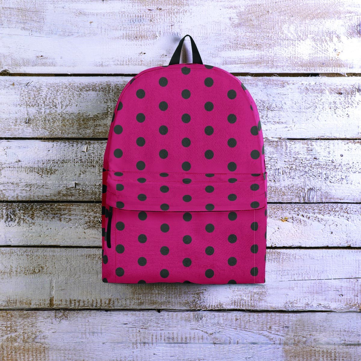 Vintage Black And Pink Tiny Polka Dot Backpack-grizzshop