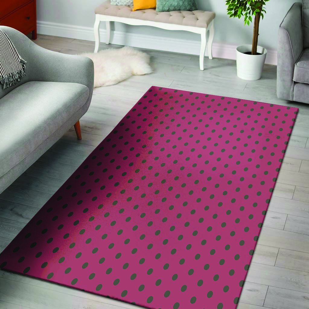 Vintage Black And Pink Tiny Polka Dot Floor Mat-grizzshop