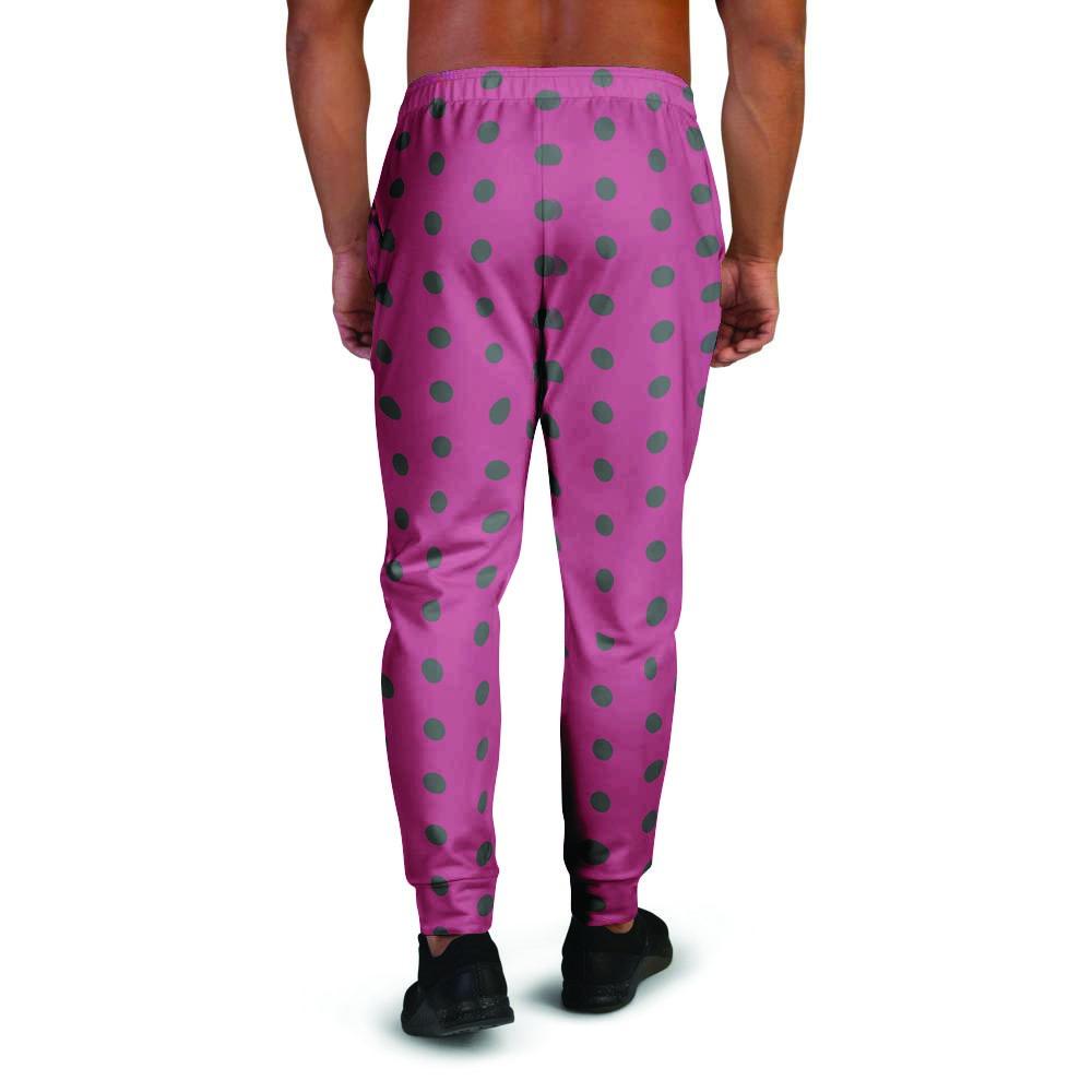 Vintage Black And Pink Tiny Polka Dot Men's Joggers-grizzshop