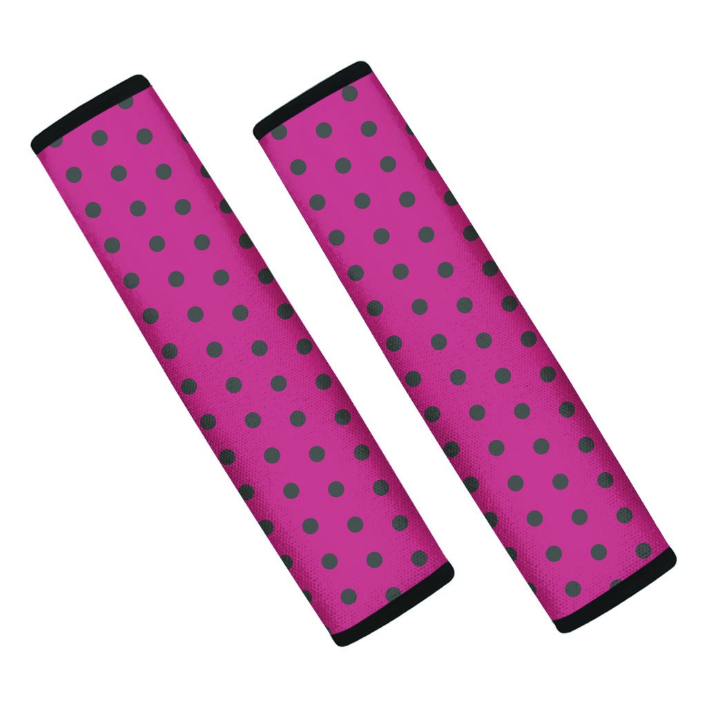Vintage Black And Pink Tiny Polka Dot Seat Belt Cover-grizzshop