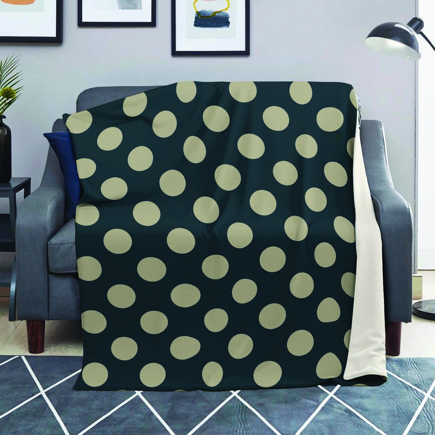 Vintage Black Polka Dot Blanket-grizzshop