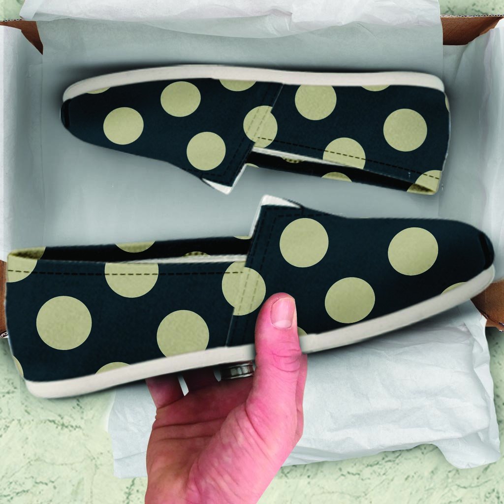 Vintage Black Polka Dot Canvas Shoes-grizzshop