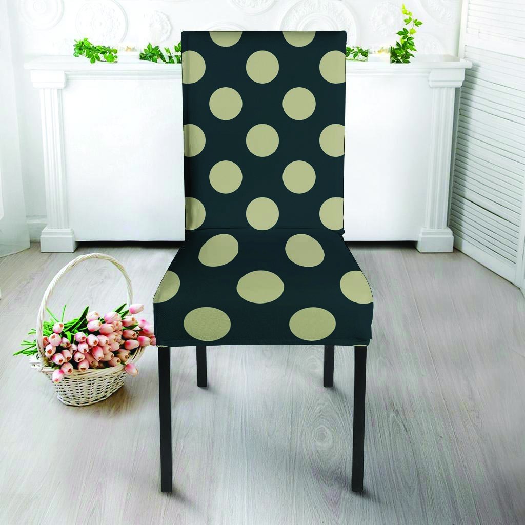 Vintage Black Polka Dot Chair Cover-grizzshop