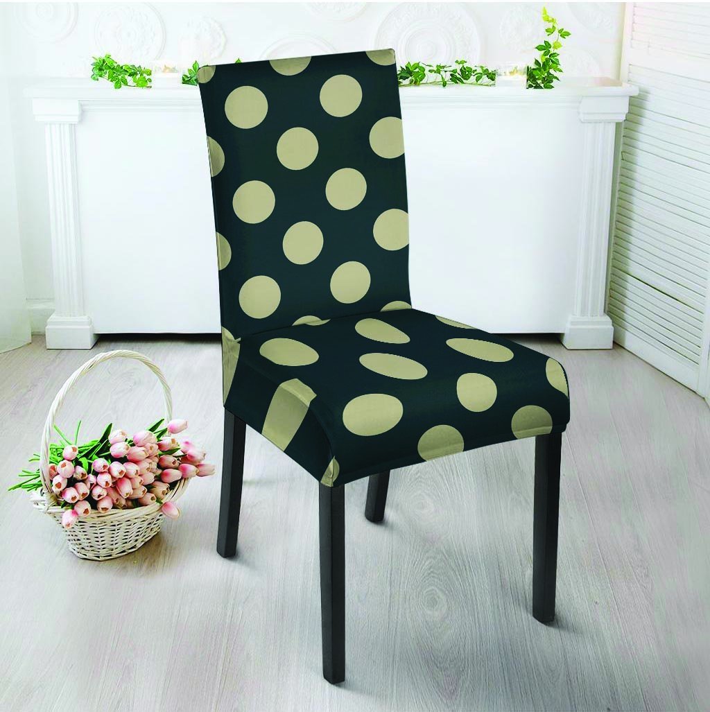 Vintage Black Polka Dot Chair Cover-grizzshop