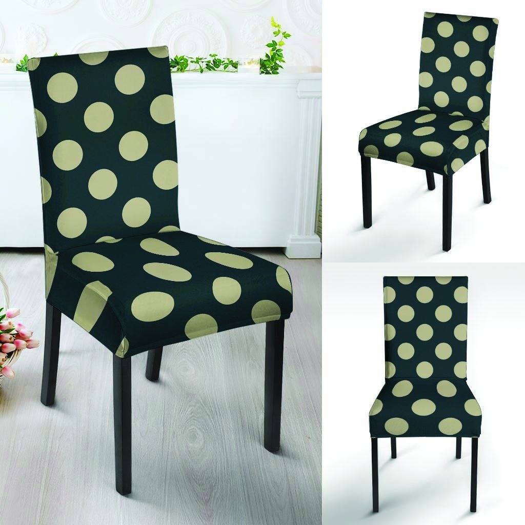 Vintage Black Polka Dot Chair Cover-grizzshop