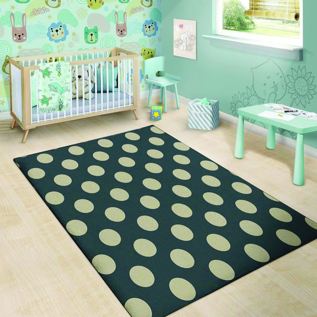 Vintage Black Polka Dot Floor Mat-grizzshop