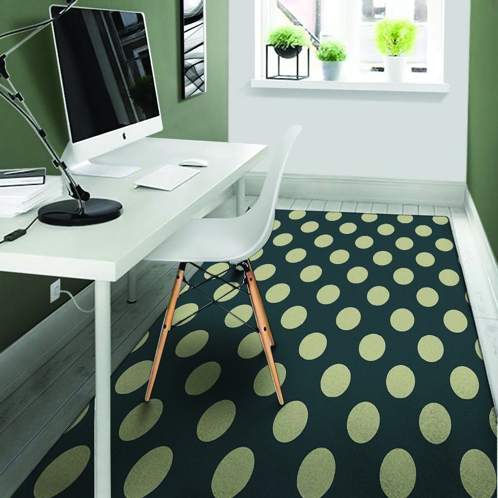 Vintage Black Polka Dot Floor Mat-grizzshop