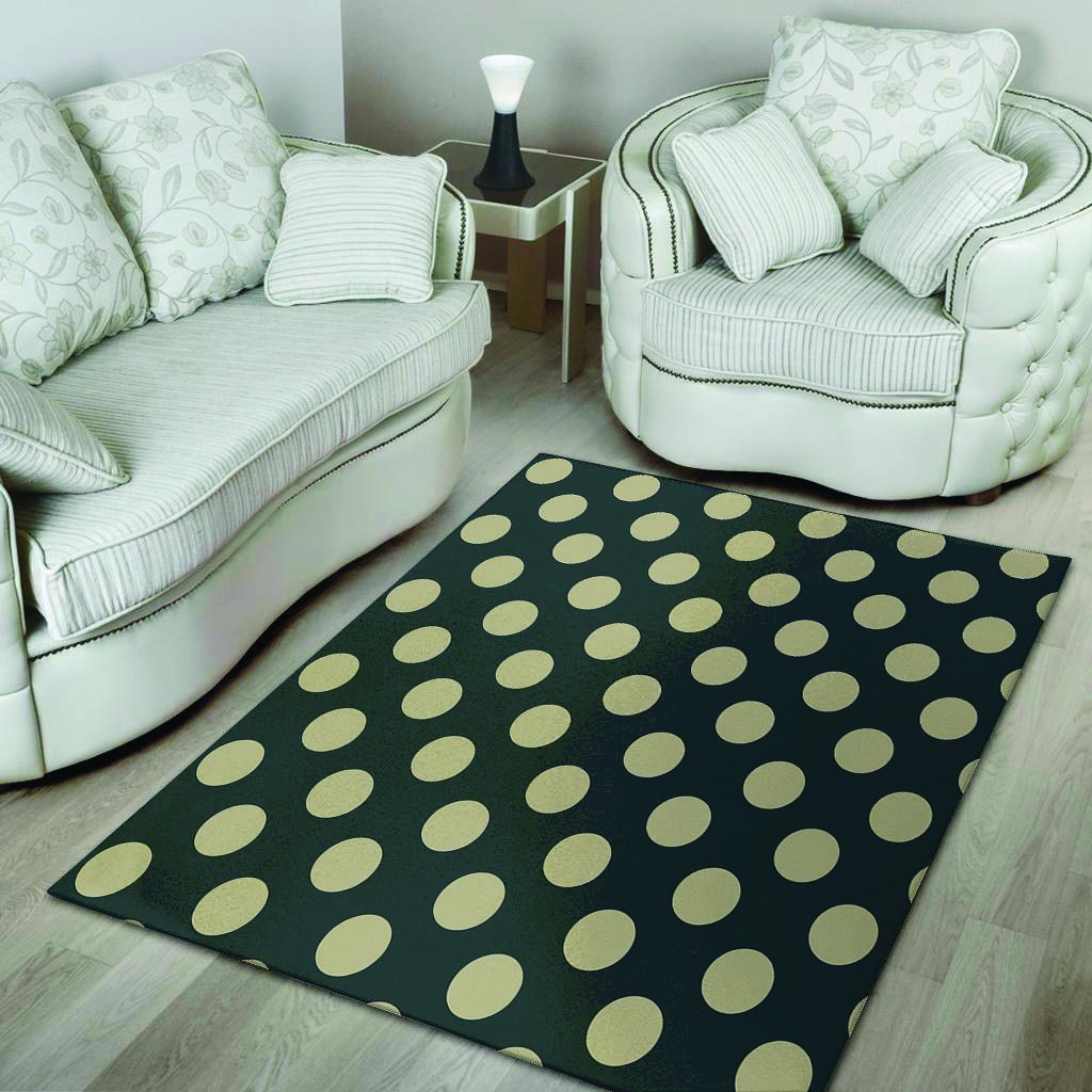 Vintage Black Polka Dot Floor Mat-grizzshop