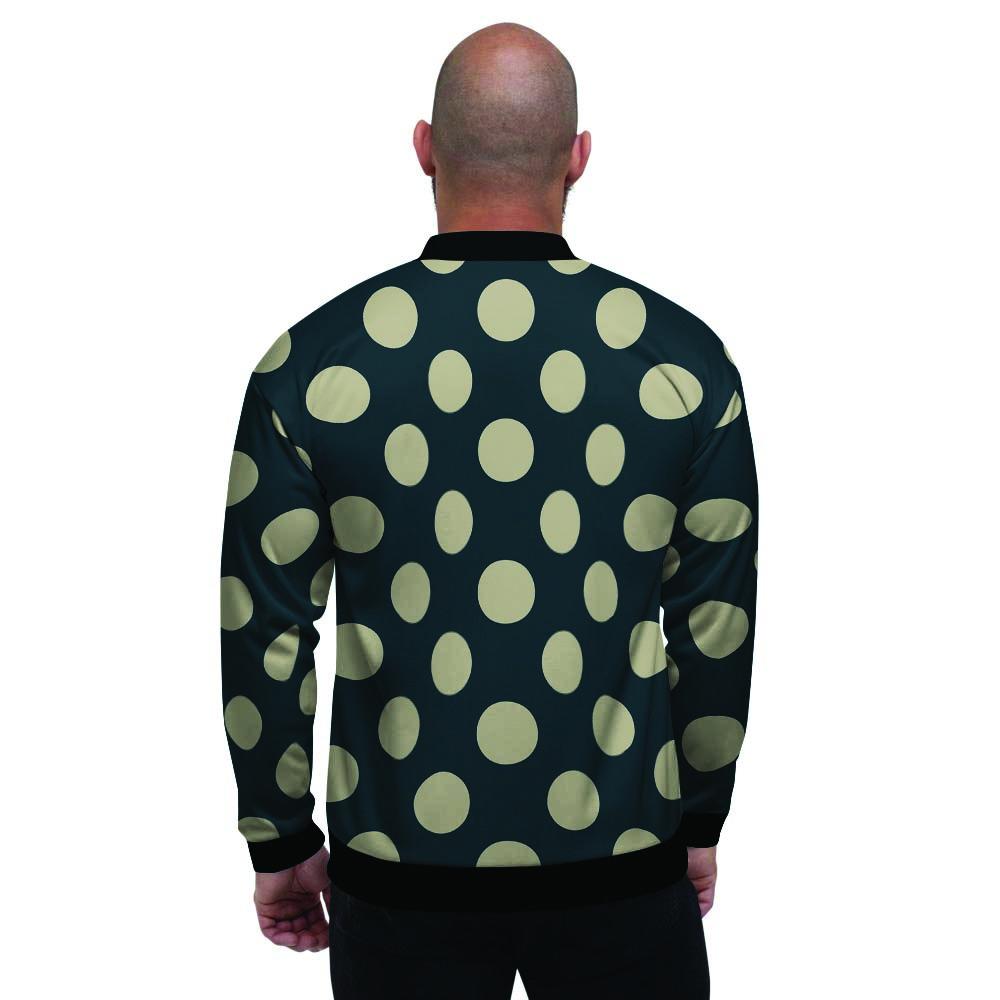 Vintage Black Polka Dot Men's Bomber Jacket-grizzshop