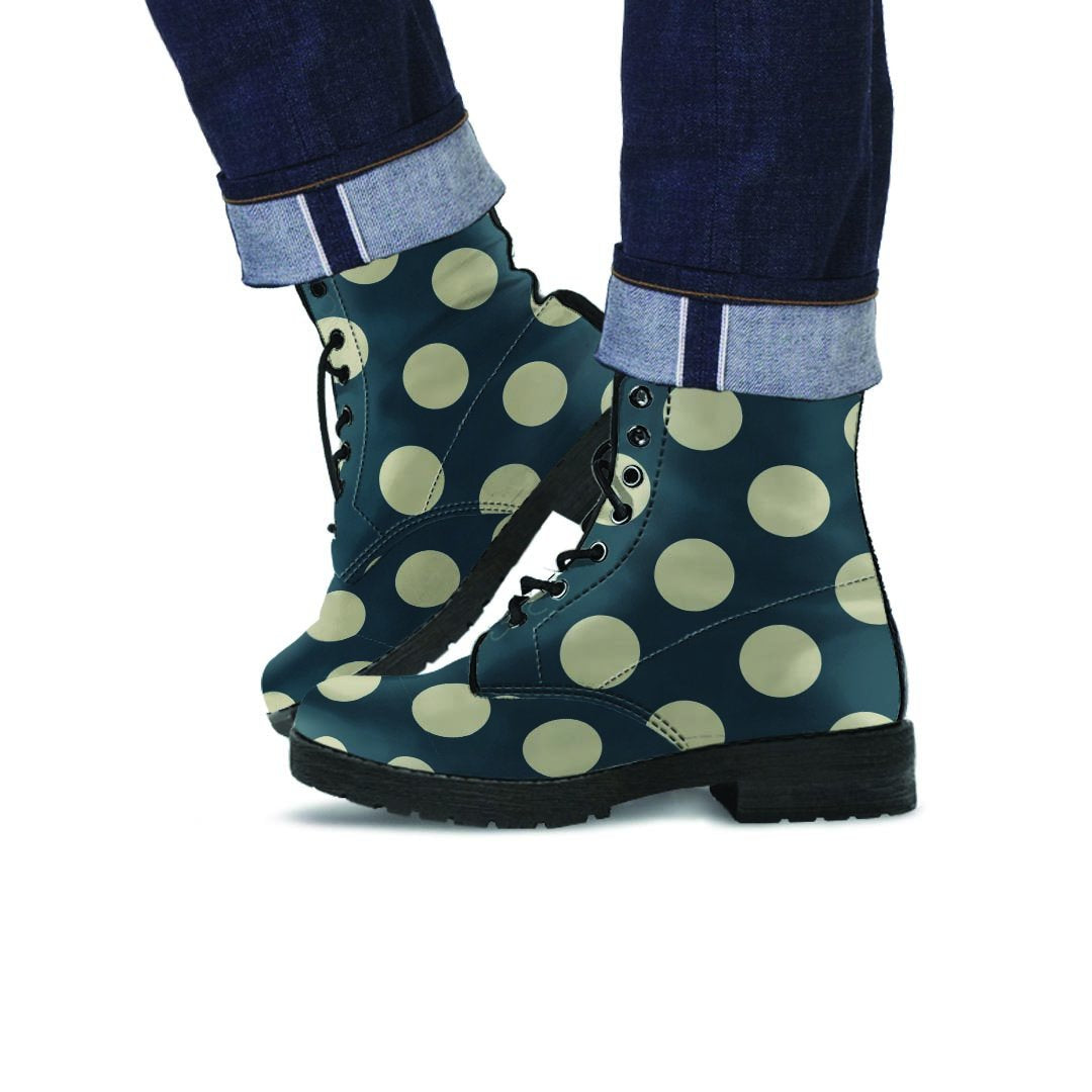 Vintage Black Polka Dot Men's Boots-grizzshop