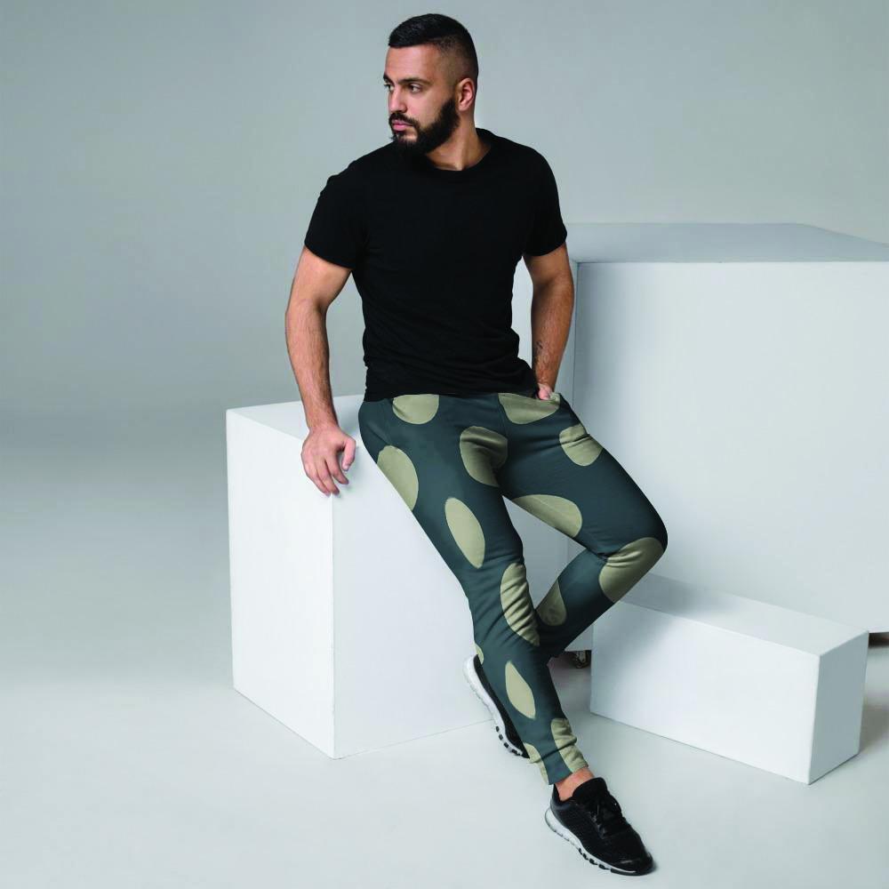 Vintage Black Polka Dot Men's Joggers-grizzshop