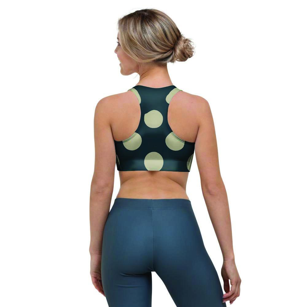 Vintage Black Polka Dot Sports Bra-grizzshop