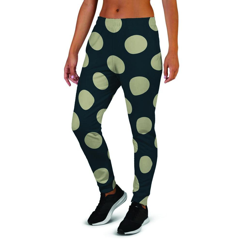Vintage Black Polka Dot Women's Joggers-grizzshop