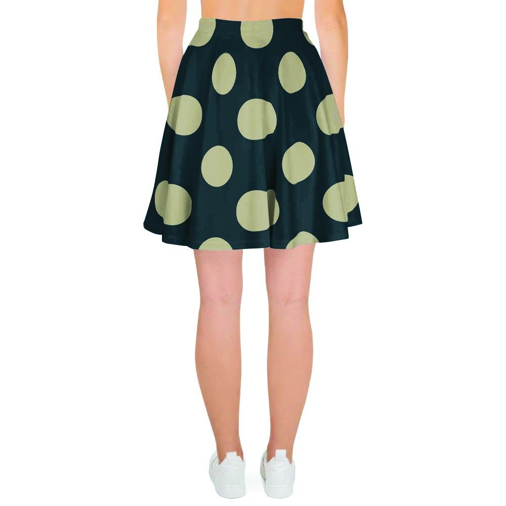 Vintage Black Polka Dot Women's Skirt-grizzshop
