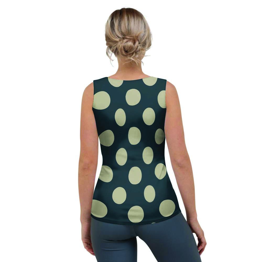 Vintage Black Polka Dot Women's Tank Top-grizzshop