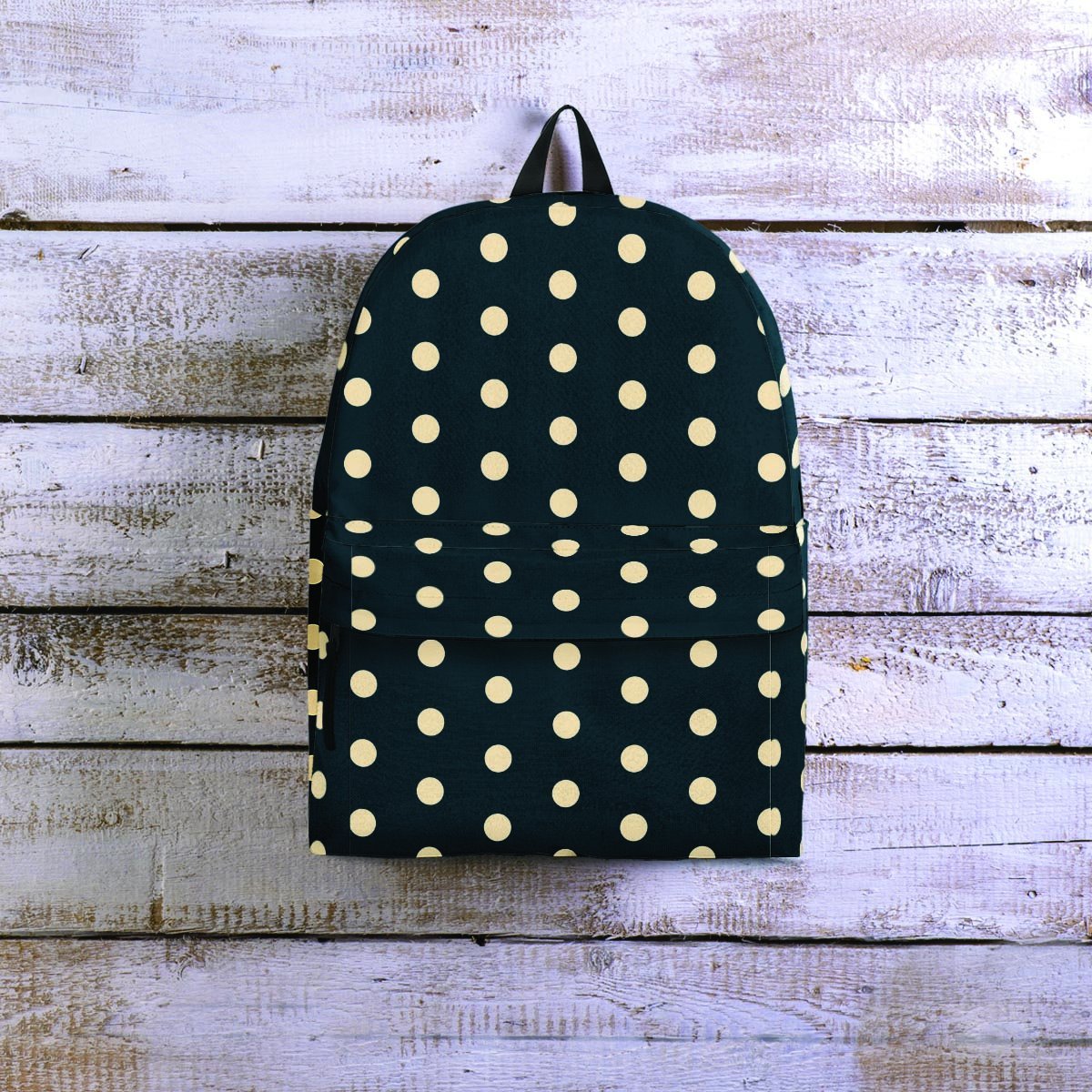 Vintage Black Tiny Polka Dot Backpack-grizzshop